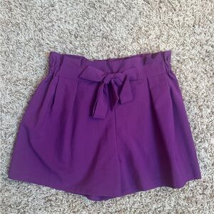 High-Waist Purple Shorts